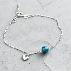 金工課程 純銀手鍊 (寶石愛心)