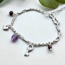 金工課程 純銀手鍊 (鑰匙)