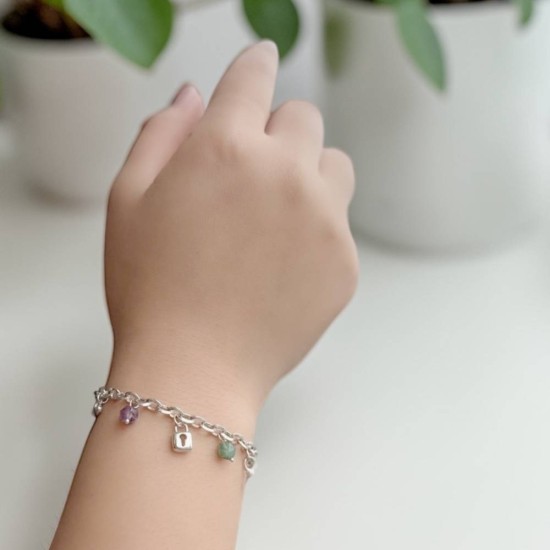 金工課程 純銀手環 純銀手鍊 寶石銀鎖 手環 手鍊diy 手鍊手作