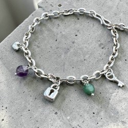 金工課程 純銀手鍊 (寶石銀鎖)