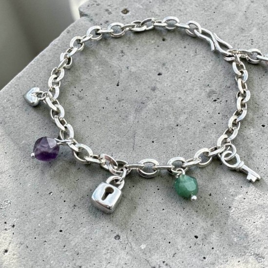 金工課程 純銀手環 純銀手鍊 寶石銀鎖 手環 手鍊diy 手鍊手作