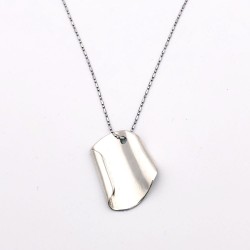 純銀黏土片狀極簡風項鍊 - 紙卷