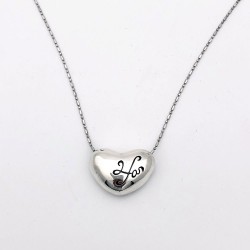 純銀黏土中空雕刻項鍊 - 姓名文字