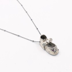 純銀黏土可愛造型項鍊 - 寶寶鞋子