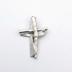 純銀黏土寶石胸針 - 十字架