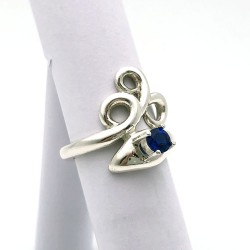 純銀黏土寶石戒指 - 蛇