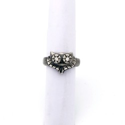 純銀黏土寶石戒指 - 貓咪