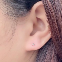 純銀耳環 耳針 圓球 (大)