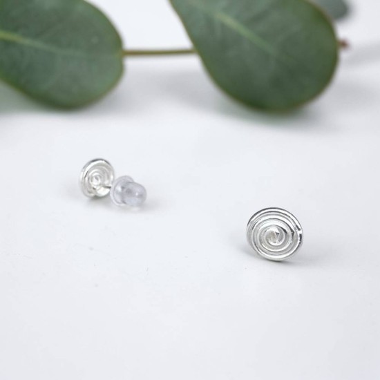 純銀耳環 耳針 耳釘 螺旋