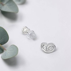 純銀耳環 耳針 愛心