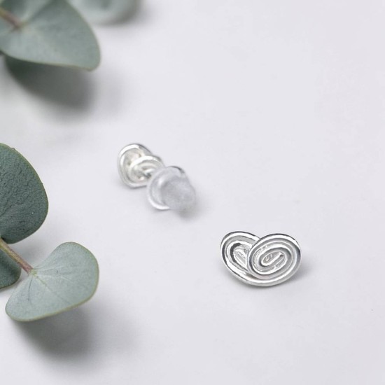 純銀耳環 耳針 耳釘 愛心 蝴蝶酥
