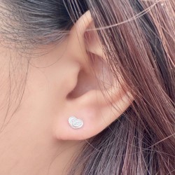 純銀耳環 耳針 愛心