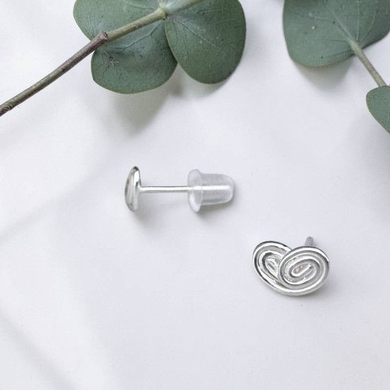 純銀耳環 耳針 耳釘 愛心 蝴蝶酥