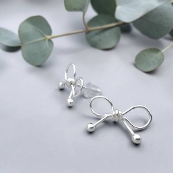 純銀耳環 耳針 蝴蝶結