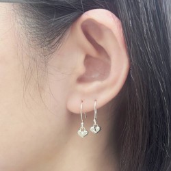 純銀耳環 耳勾 愛心