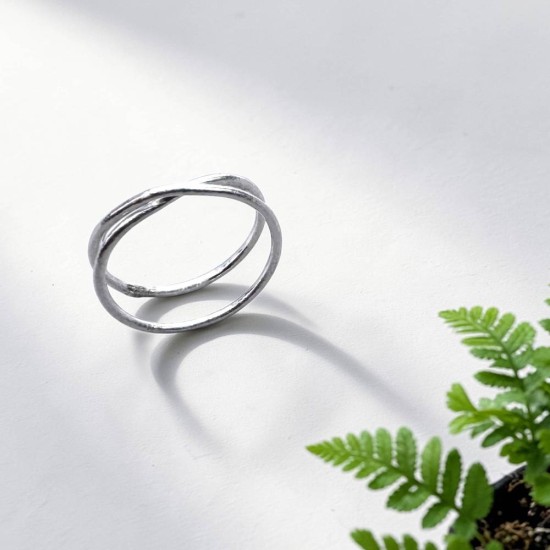 純銀戒指 手作戒指 尾戒 雙圈