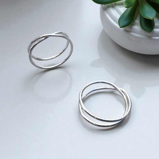 純銀戒指 手作戒指 尾戒 雙圈