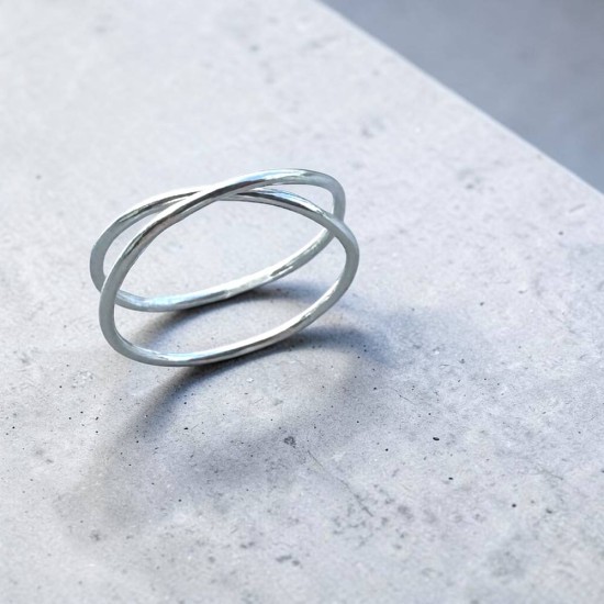純銀戒指 手作戒指 尾戒 雙圈