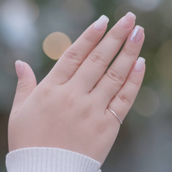 純銀戒指 手作戒指 尾戒 單圈方線