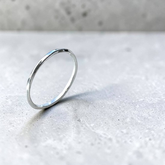 純銀戒指 手作戒指 尾戒 單圈方線