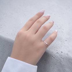 純銀戒指 單珠雙圈