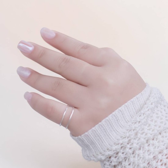 純銀戒指 手作戒指 尾戒 雙圈方線