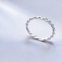 純銀戒指 雙股編織