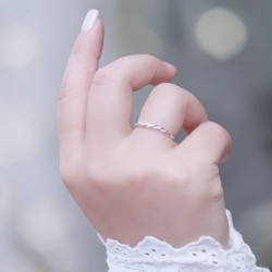 純銀戒指 雙股編織