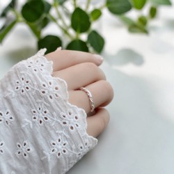 純銀戒指 麻花曲線編織