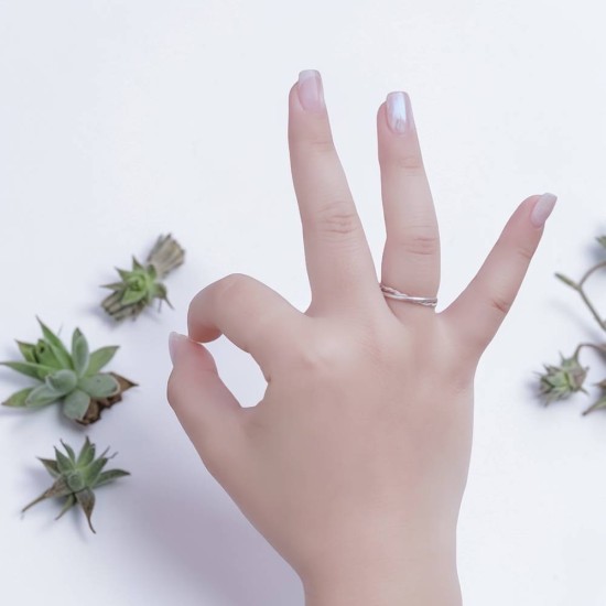 純銀戒指 手作戒指 尾戒 麻花雙環