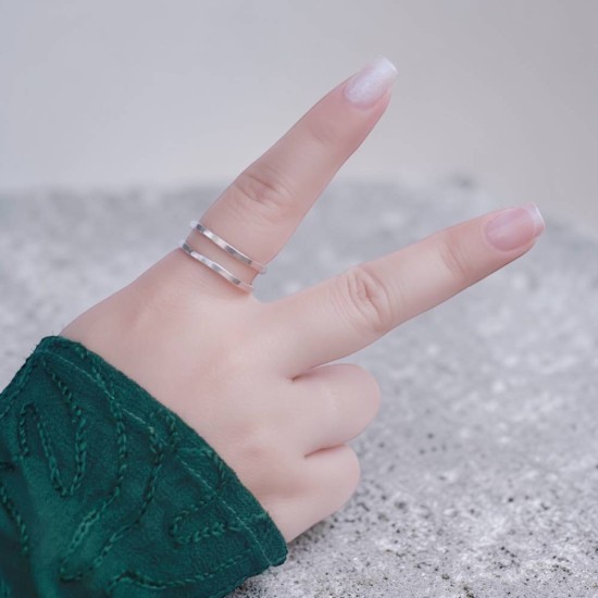 純銀戒指 手作戒指 尾戒 寬版雙圈交叉