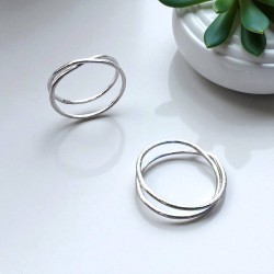 純銀戒指 尾戒 雙圈