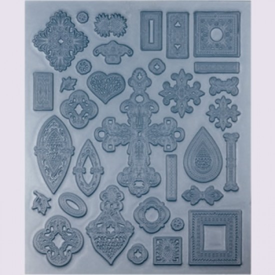 純銀黏土工具 愛琴海風格橡膠模型印章