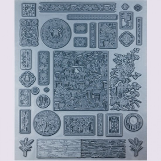 純銀黏土工具 中式古典風格橡膠模型印章